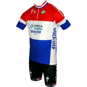 OMEGA PHARMA-QUICKSTEP Holländischer Meister 2013-Kurzarmtrikot mit kurzem Reißverschluss